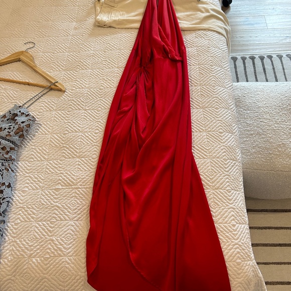 Michelle Mason Red Twist Knot Silk Dress - Picture 5 of 5